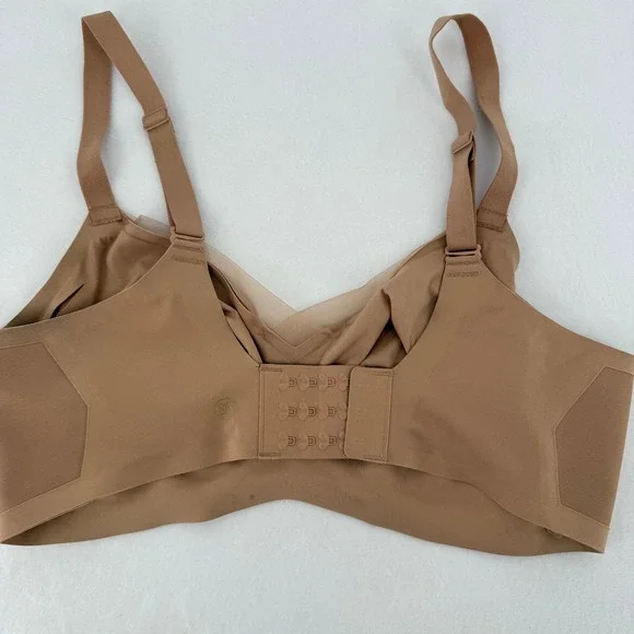 Honeylove Silhouette Bra Womens 36D/DD(E) Tan Nude Wire-Free Mesh Trim LWBR0304 - Picture 3 of 6
